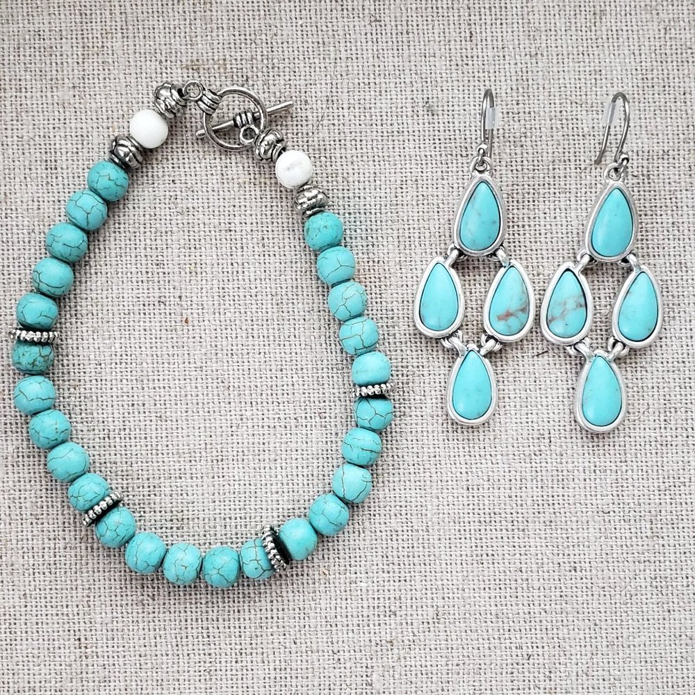 Genuine Turquoise and Sterling Silver Bracelet
